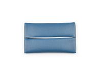 ThingIs - PU Leather Pocket Tissue Holder for Purse, Travel Tissue Cover, On-the-Go Tissue Case, Tissue Pouch (Blue)