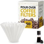 [100 Pack] Impresa Pour Over Coffee Filter for Fellow Stagg XF Filters - White Impresa Tall Coffee Filters for Fellow Coffee Dripper Set - Flat Bottom Pour Over Filters - Pour Over Filter Pack