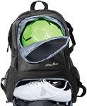 Athletico National Soccer Bag - Backpack for Soccer, Basketball & Football Includes Separate Cleat and Ball Holder - for Youth, Kids, Girls, Boys, Men & Women (Black)