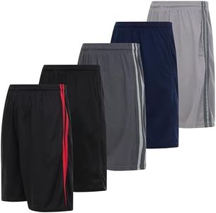 DARESAY 5 Pack Mens Shorts – Men's Activewear Performance Athletic Shorts with Pockets for Basketball Gym Sports Training – Up to 3XL