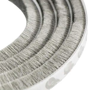 aufodara 5m Bande de Brosse Autocollante Anti-poussière Résistant au vent pour Fenêtres et Portes Mobiles, Largeur 9mm x Hauteur 23mm (épaisseur 23mm/(pour 9-20 mm), Gris)