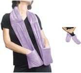 Herbal Concepts Lavender Bundle – Warming Scarf with Fur Collar & Heated Scarf, Winter Warm Scarves with Pockets, and Boot Shaped Microwaveable Wrap for Feet, Organic Flaxseed, Peppermint.