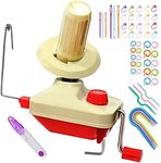 Yarn Ball Winder, Convenient Ball Winder for Yarn,Yarn Swift and Ball Winder Combo with Easy Installation for Yarn Storage + 53 Pieces Stitch Knitting Needles + 1 Pieces Scissors