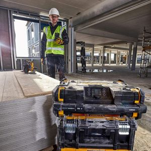 DEWALT TSTAK Radio Charger – Portable Bluetooth Jobsite Speaker