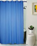 Lushomes Shower Curtain, Striped Blue Bathroom Curtains, Polyester Waterproof 6x6.5 ft with Metal 10 Eyelets, Non-PVC, Non-Plastic, Balcony for Rain(Size: 6 ft W x 6.5 Ft H, Pk of 1)