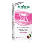 Jamieson Hair, Skin, Nails - 5,000 mcg Biotin, Natural Cherry Flavour, Gluten-Free, 60 Count (Pack of 1)