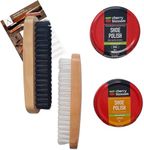 INESE Shoe Polish Kit Black and Brown | Black and Light Tan, Brown Shoe Polish and 2 Brushes