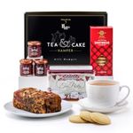 Hattie's Gifts Luxury Afternoon Tea Tin & Biscuits Gift Set with Jams & Rich Fruit Cake - 6 English and Scottish Artisan Treats Hamper Gifts for Women and Men