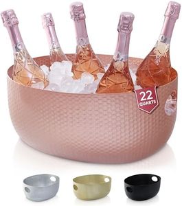 Gusto Nostro Large Beverage Tub for Parties - Metal Tub for Wine Bottles,Champagne,Beers - High Capacity Ice Bucket for Drinks - Extra Large Ice Buckets for Parties (22 qt) Outdoor Party Drink Bucket