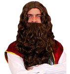 BROWN WIG AND BEARD PERFECT FOR PIRATE BEARD OR HAGRID FANCY DRESS COSTUME HALLOWEEN ACCESSORY (BROWN BEARD AND WIG)