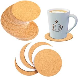 60Pack Self-Adhesive Cork Coasters 100x100x1mm Round Cork Mats, Reusable Cork Board Cork Backing Sheets for Coasters, and DIY Crafts Supplies Cork Board, Cork Tiles, Cork Mat Strong Adhesive-Backed