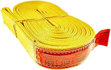 DD Sling. Multiple Sizes in Listing! (Made in USA) 2" x 20', 2 Ply, Nylon Lifting Slings, Eye & Eye, Heavy Duty (900 webbing), 6,400 lbs Vertical, 5,100 Choker, 12,800 Basket Load Capacity (USA Made