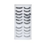 FOK Soft Natural Black Thick Long False Eyelashes Makeup Extension Pack Of 10 Pair Fake Eyelashes