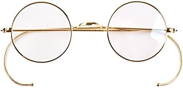 Agstum Retro Small Round Optical Rare Wire Rim Eyeglasses Frame Clear Lens (Gold, 44)