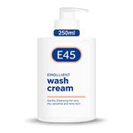 E45 Cream Body Wash 250 ml - Dermatological Emollient Wash Cream - Soap Free Emollient Cream Body Wash for Women & Men - Gentle Shower Cream to Clean & Relieve Dry, Itchy & Irritated Eczema Prone Skin