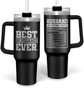 Best Husband Ever Gifts, Husbands Tumbler with Handle 40oz Stainless Steel Insulated with Straw Lid, Gifts for Hubby from Wife, Presents for Husband Valentines Birthday ChristmasWedding Anniversary