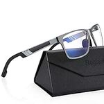 Reglaaly Blue-Light-Blocking-Glasses Men/Women Gaming Glasses Computer Screen Eyeglasses Metal Frame （metallic gray）