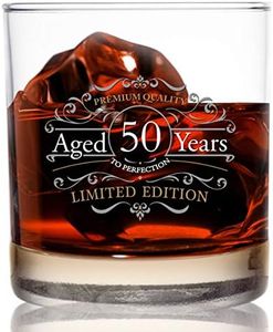 DU VINO Vintage 11 oz Whiskey Scotch Glass, 50th Anniversary Limited Edition, Old Fashioned, Aged to Perfection, USA Made, Dishwasher Safe