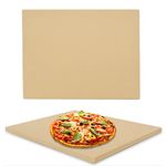 COYMOS Heavy Duty Ceramic Pizza Grilling Stone, 15x12 Inch Baking Stone, Pizza Pan, Perfect for Oven, BBQ and Grill, Thermal Shock Resistant