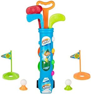 Liberry Kids Golf Clubs Set, Golf Toy with 1 Golf Cart, 3 Golf Clubs, 2 Practice Holes, 2 Golf Tees & 6 Balls, Early Educational, Outdoors Exercise Toy for Kid Ages 3 4 5 Years Old, Boys & Girls