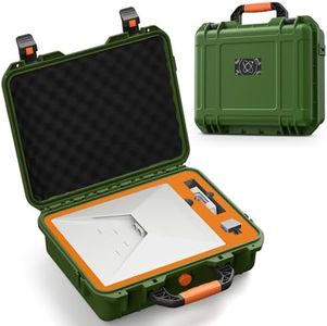 MONOJOY IP67 Waterproof Starlink Mini Case, Hard Carrying Case for Starlink Mini Dish with Precision Cut Foam, Shockproof Travel Bag for Camping, RV, Hiking, Green