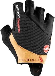 Castelli Cycling Rosso Corsa Pro V Glove for Road and Gravel Biking l Cycling - Black/Tan - X-Small