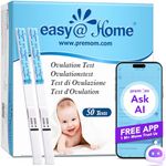 Easy@Home 50 Ovulation Test Strips-Width of 5mm-Powered by Premom Ovulation Predictor iOS and Android App