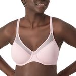 Bali Womens One Smooth U Underwire Bra, Ultra Light T-Shirt Bra with Stay-in-Place Straps, Hush Pink, 40D