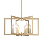 6-Light Gold Chandelier for Dining Room Geometric Farmhouse Chandeliers for Bedroom Light Fixture Over Table,Chandelier for Living Room,Foyer,Entryway,Hallway,Kitchen Island Lighting fixtures,E12