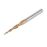 sourcing map Tapered Ball Nose End Mill, TiSiN Coated Solid Carbide 2 Flute Spiral Milling Cutter, 0.75mm Radius, 1.5mm Diameter, 6mm Shank, 75mm Length, 8.44 Degree Angle