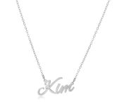 Zotair Name Necklaces, Tarnish-Free Stainless Steel (Kim (Silver))