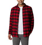 Columbia Men’s Cornell Woods Flannel Long Sleeve Shirt, Plaid, Mountain Red Buffalo Check, XX-Large