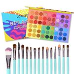 COSLUXE UCANBE 54 Colors Splashy Candies Eyeshadow Palette 48g,+20pcs Makeup Brush Set, Highly Pigment Matte Metallic Shimmer Glitter EyeShadow Bright Color Long Lasting Waterproof Easy Blending palette