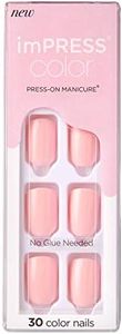 imPRESS KISS Color Gel Nail Kit, Pick Me Pink, with PureFit Technology, Polish-Free Colour Mani, Includes Prep Pad, Mini File, Cuticle Stick, and 30 Fake Nails