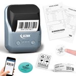 SEZNIK DEV Bluetooth Thermal Label + Receipt Printer for Business | Inkless Mini | 203 DPI | Mobile, Desktop Compatible | Upto 2 inch Print | Lifetime Free Label Print App | 1 Year Warranty