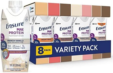 Ensure Max Protein Nutrition Shakes, Variety Pack, With 30g of Protein, 1g of Sugar, Nutrients to Support Immune System Health, High Protein Shake, 11 fl oz, Pack of 8, Liquid