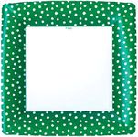 Entertaining with Caspari Small Dots Square Dinner Plates Dinner Plates Green