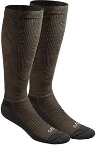 Dickies Men's Light Comfort Compression Over-the-Calf Socks, Essential Worker Brown (2 Pairs), 6-12