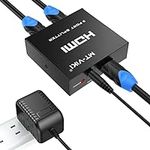 MT-VIKI® 4K HDMI Splitter 1 in 2 Out, 1x2 Powered HDMI Splitter for Dual Monitors w/Power Adapter, 4K@30Hz Dual Monitors Duplicate/Mirror for PS4 Fire Stick HDTV