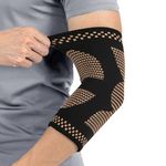 FITTOO Copper Elbow Support Compression Sleeve for Men and Women, Elbow Support Sleeve for Workout Tennis Elbow, Golfers Elbow, Weightlifting, Tendonitis, Pain Relief, Injury Recovery