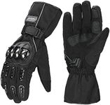 ILM Alloy Steel Motorcycle Riding Gloves Warm Waterproof Windproof for Winter Use (XL, Black(Winter))