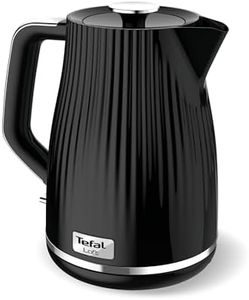 Tefal Loft Electric Kettle, 1.7L, Fast Boil, Cordless Kettle, Water level Window, 3000W, Removable Anti-Scale Filter, Precise Pouring Spout, KO250840, Black Glossy Finish