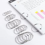 DEZIINE®Loose Leaf Binder Ring Key Chain Key Rings Card Ring Stainless Steel – (25mm - 100pcs).