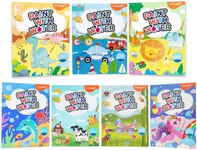 YPLUS Paint with Water Books for Toddlers, Watercolor Painting Paper Gift for Kids Ages 1-3, 2-4, 4-6, Art Craft Gift for Drawing with Brush Christmas Stocking Stuffers for Kids Toddler (All 7 Themes)