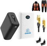 SUNNOBE 18400mah and 10000amh Battery Pack Heated Vest for Most Heated Apparel, 7.4V/5V Power Bank for Heated Vest with DC/USB/Type-C Output and LED Display for Heating Clothing and Phones