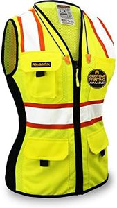 KwikSafety - Charlotte, NC - FIRST LADY Safety Vest for Women, High Visibility Reflective Strips, Meets ANSI & OSHA, Yellow | Snug-fit | 1 Pack, Medium