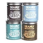 Beanly Coffee Pack Of 4 Premium Instant Coffee Combo|4 Flavours - Mint Chocolate/Cookies Cream/Very Vanilla/Choco Orange|100% Arabica Freeze Dried|Makes 120 Cups|50 Gram Each - Powder, Glass Bottle