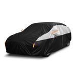 10 Layers Car Cover Waterproof Breathable, Outdoor Full Cover Rain UV Snowproof Protection with 2 door Zipper Cotton Mirror Pocket,Fit Saloon/Hatchback Length(Up to 177"/450cm)