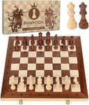 Wooden Chess Set for Kids and Adults – 17 in Staunton Chess Set - Large Folding Chess Board Game Sets - Storage for Pieces | Wood Pawns - Unique E-Book for Beginner - 2 Extra Queens