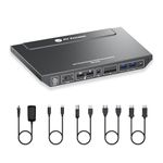 AV Access Docking Station, KVM Switch for Laptop & Desktop | 100W Charging, 4K@60Hz Dual Monitor HDMI, 3xUSB 3.0, USB C, 1G Ethernet, EDID Support, SD, 3.5mm AUX Audio | Fast Switch 2 Computers